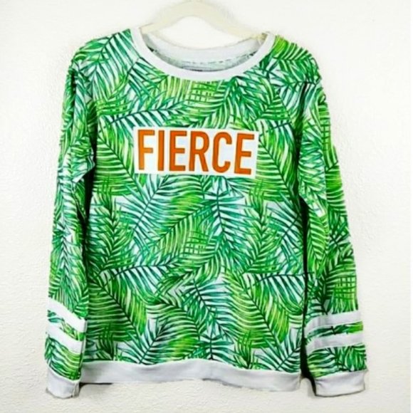 Tropical Print FIERCE graphic sweatshirt! NWT Sz M - Picture 1 of 7